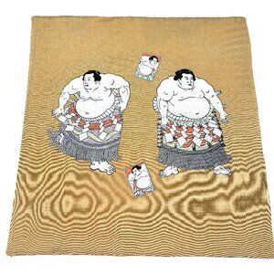 Rare Vintage Chiri Men Japan Scarf Sumo Design EUC